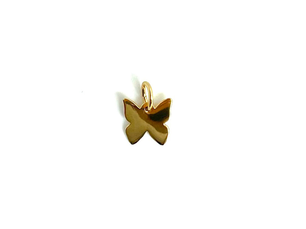 2 Breloques Charms Papillon En Verre Vert - Fermoir Métal Argenté - Pour Bracelet Ou Création Bijoux - Neuf